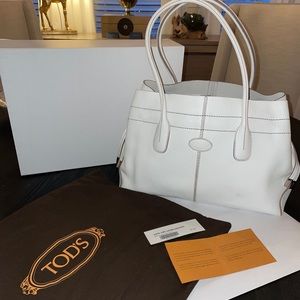 Authentic TODS D-bag Piccola white leather bag